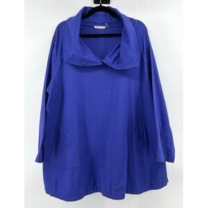 Soft Surroundings Collared Blouse with Pockets Women's Size 1X